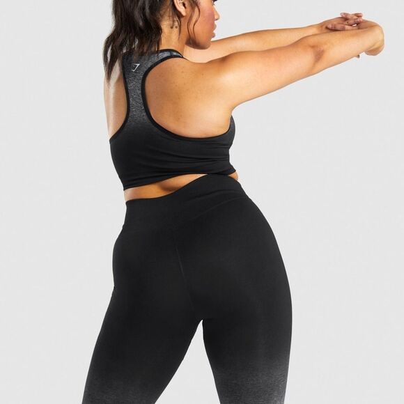 Gymshark Adapt Ombré Seamless Sports Bra in Black /Black Marl - Picture 4 of 10
